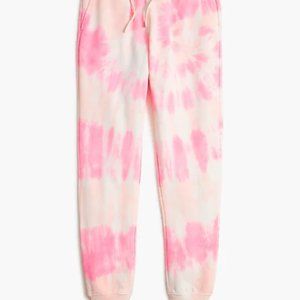 J.Crew Factory pink tie-dyed cotton joggers, size small